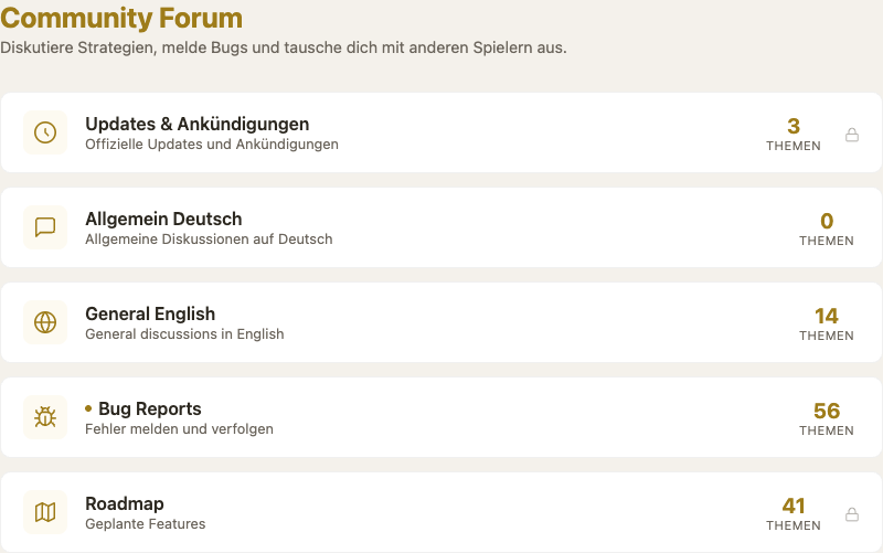 Forum im hellen Design